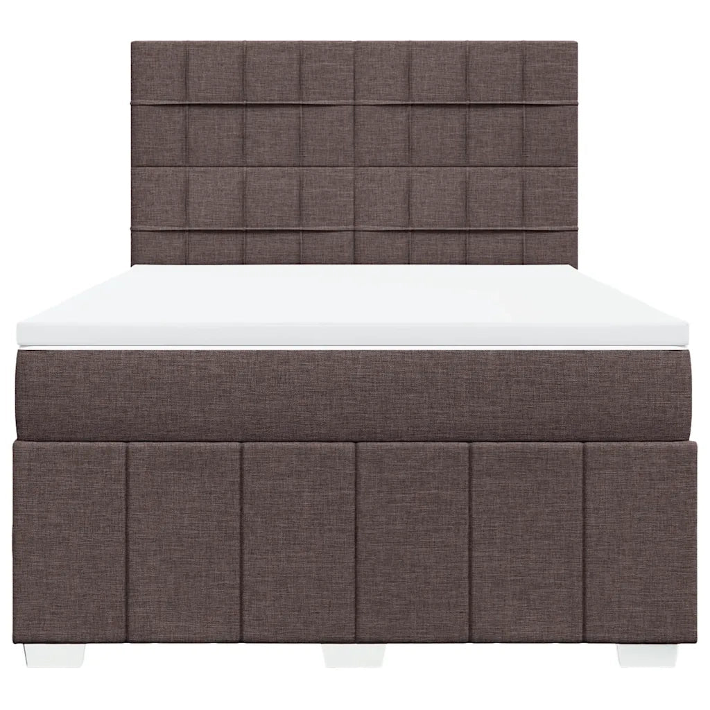 Giroletto a Molle con Materasso Marrone Scuro 160x200cm Tessuto 3291722