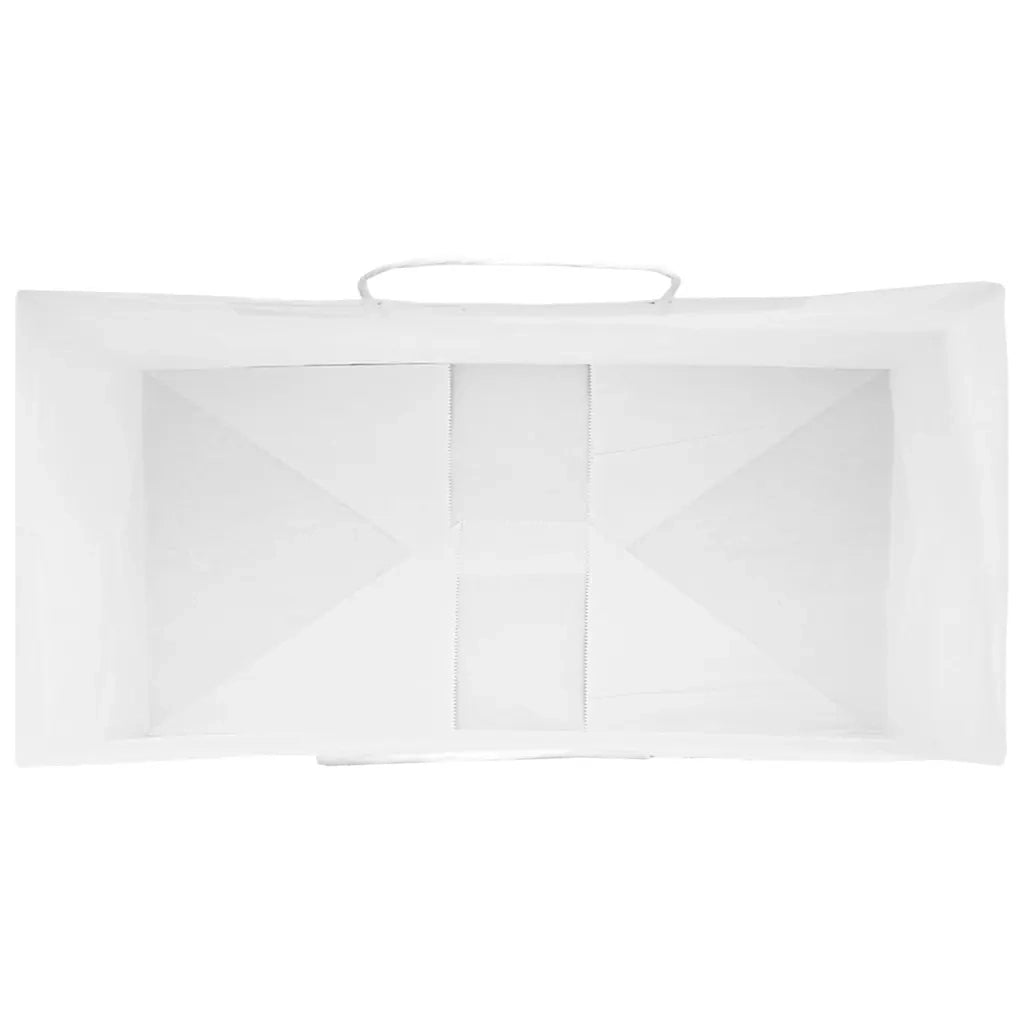 Sacchetti di Carta 250 pz con Manici Bianchi 21x11x36 cm