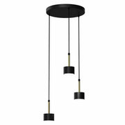 Lampadario a sospensione Milagro Arena 3 luci nero ottone