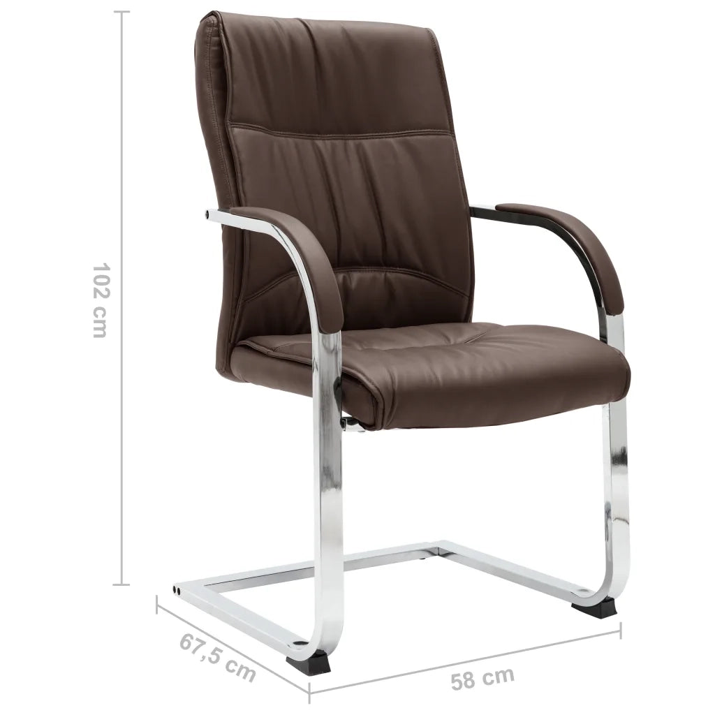 Sedia da Ufficio a Sbalzo Marrone in Similpelle 289343