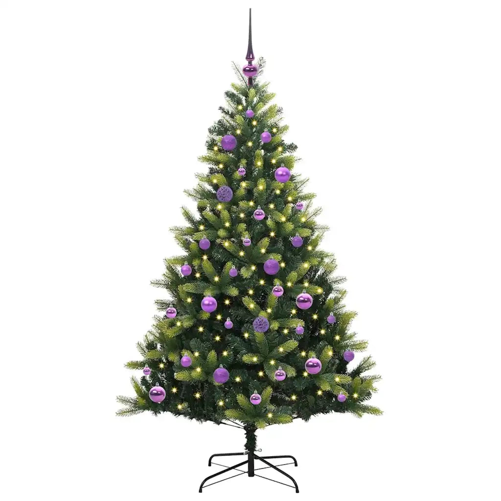 Albero di Natale | Decorazioni natalizie Artificiale Pieghevole 150 LED Verde 150 cm