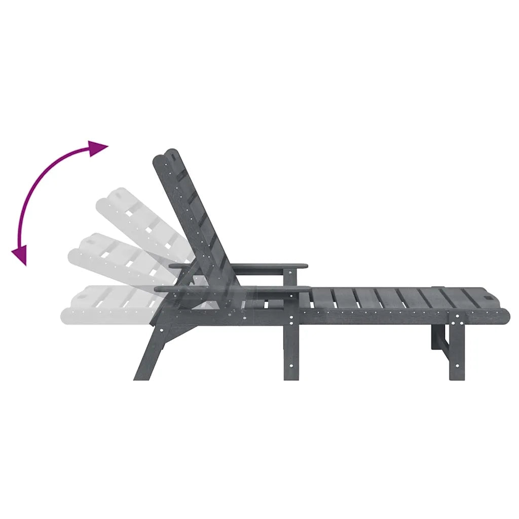 Lettino da sole Grigio chiaro 195,5 x 53 x 98,5 cm HDPE 42006640