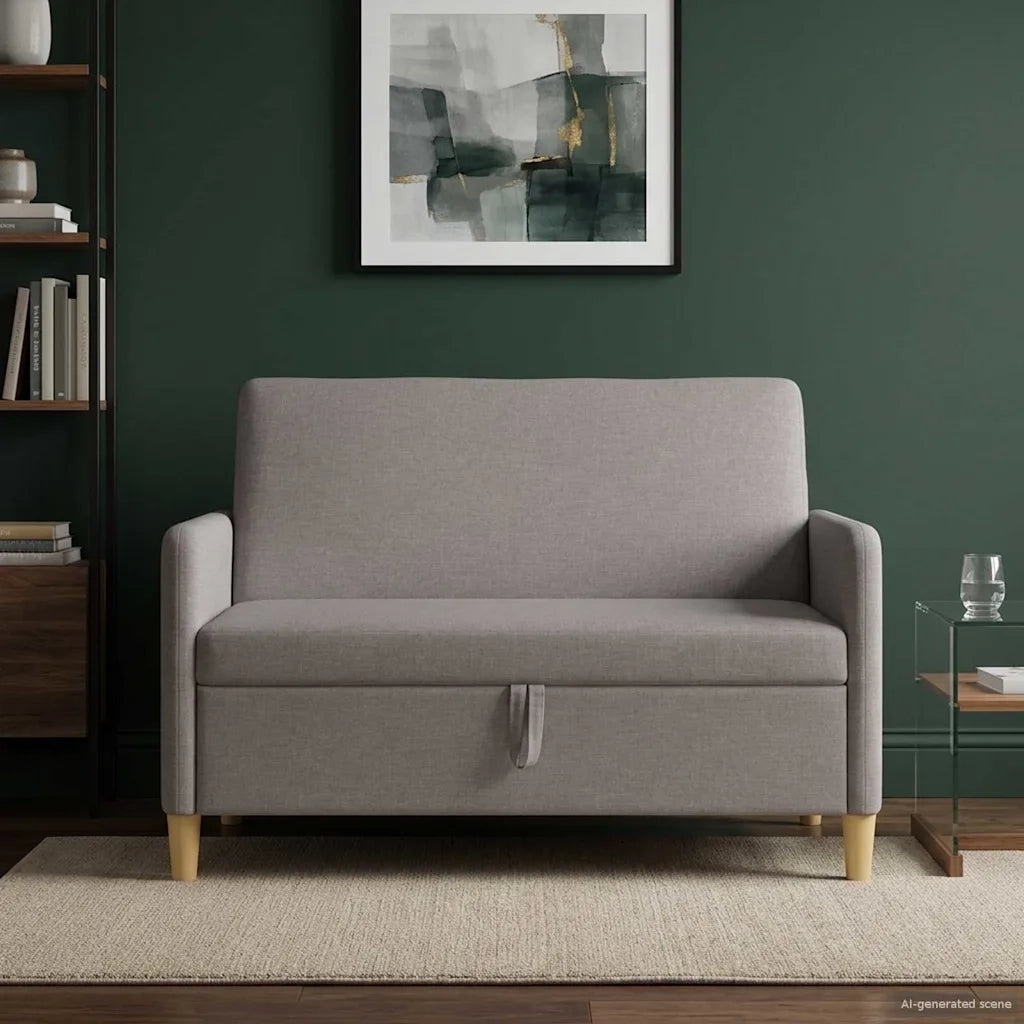 Divano con Storage Tortora 122 x 78 x 87 cm Poliestere 42036897