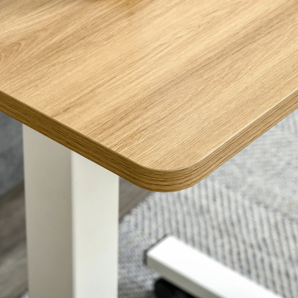 Scrivania lineare regolabile in altezza con ruote in acciaio per ufficio e studio; 65×48×70-110 cm