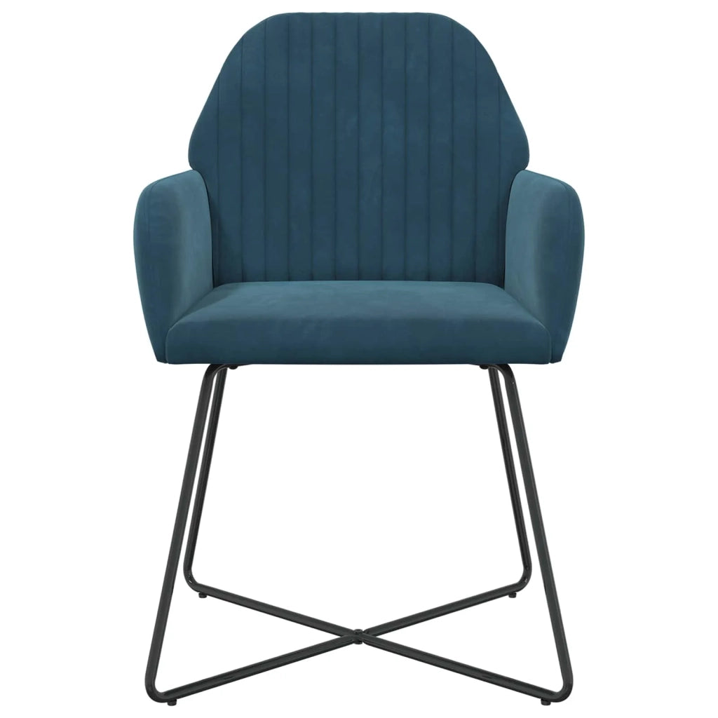 Sedie da pranzo 4 pcs Velluto (V) Blu 55 x 50 x 84 cm 3428380