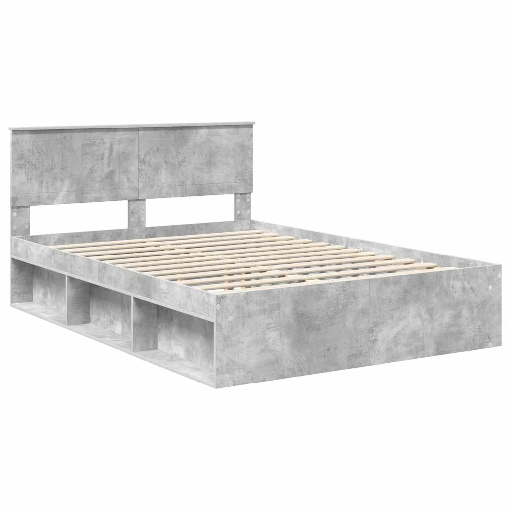 Struttura del letto Grigio Concretè 135 x 190 cm Pino massello 3410612