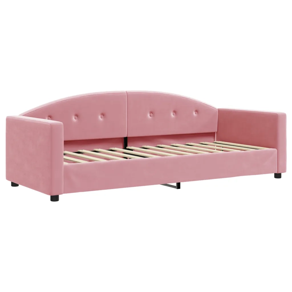 Divano Letto con Letto Estraibile Rosa 80x200 cm in Velluto 3197297