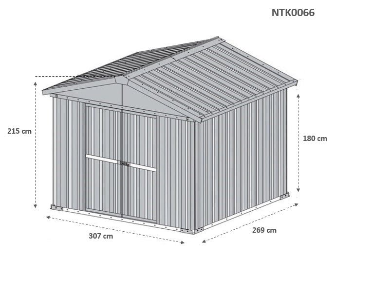 Box in lamiera zincata per esterno 327x269cm x h 215cm - 132 kg - 8,80mq BIANCO