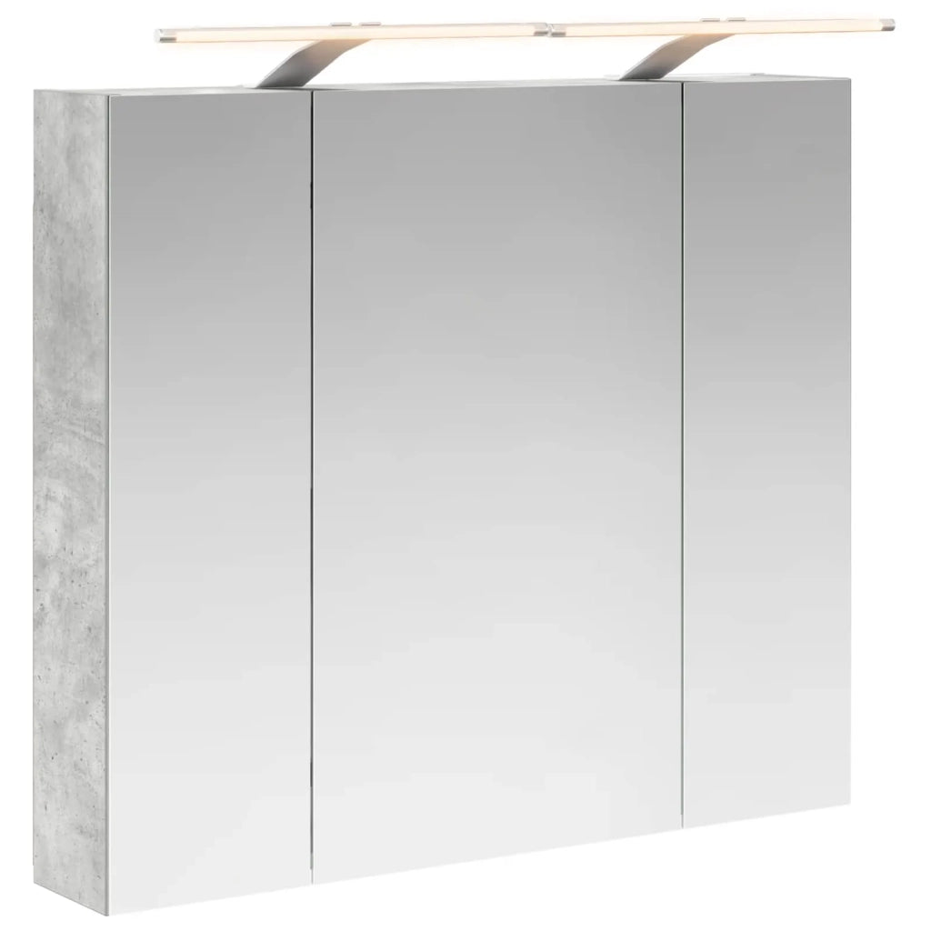 Mobiletto per specchio da bagno con lo scaffale Grigio cemento 889114