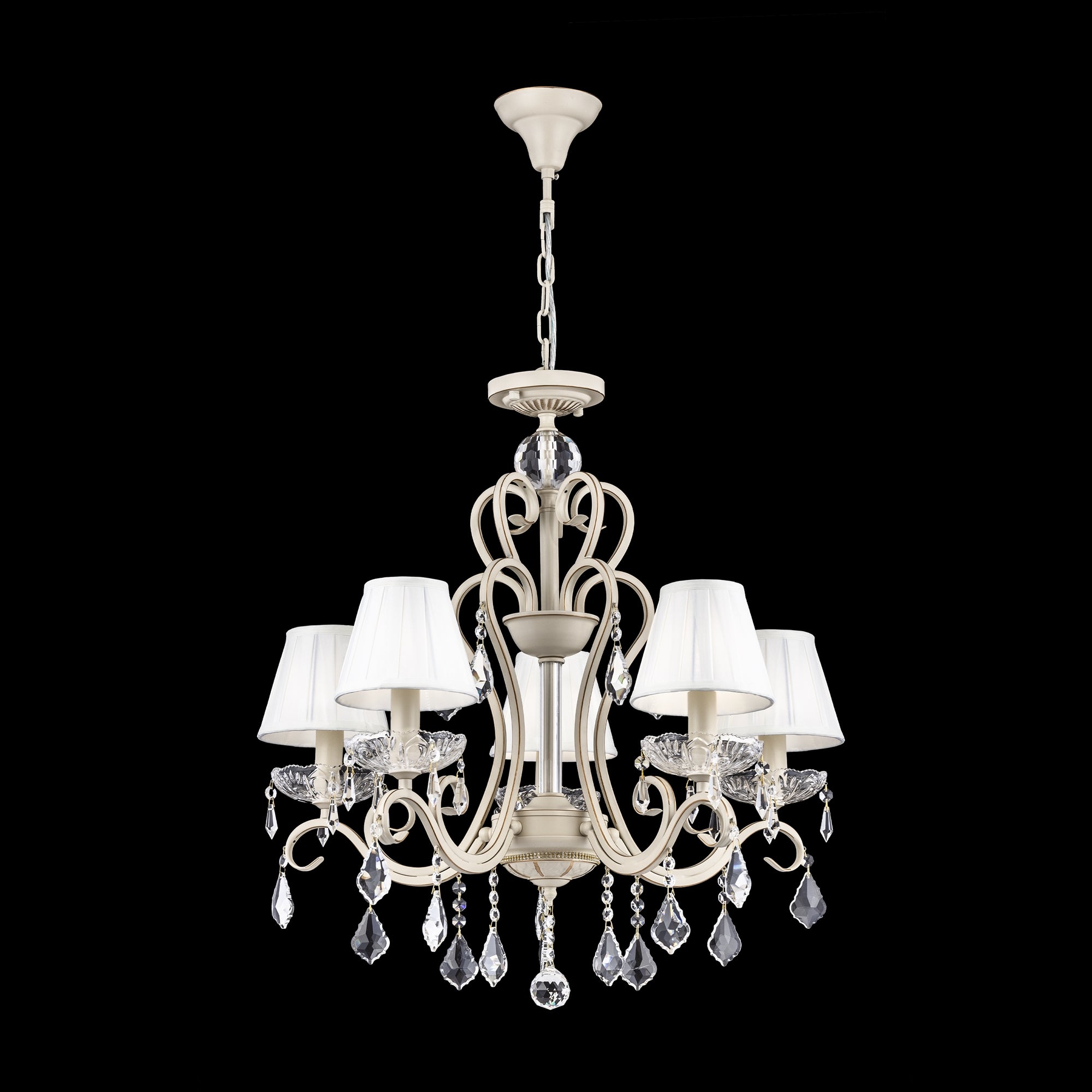 Lampadario Elegant in Metallo Triumph Crema con Oro