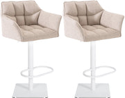 Set 2 sgabelli bar tessuto Damaso bianco 5