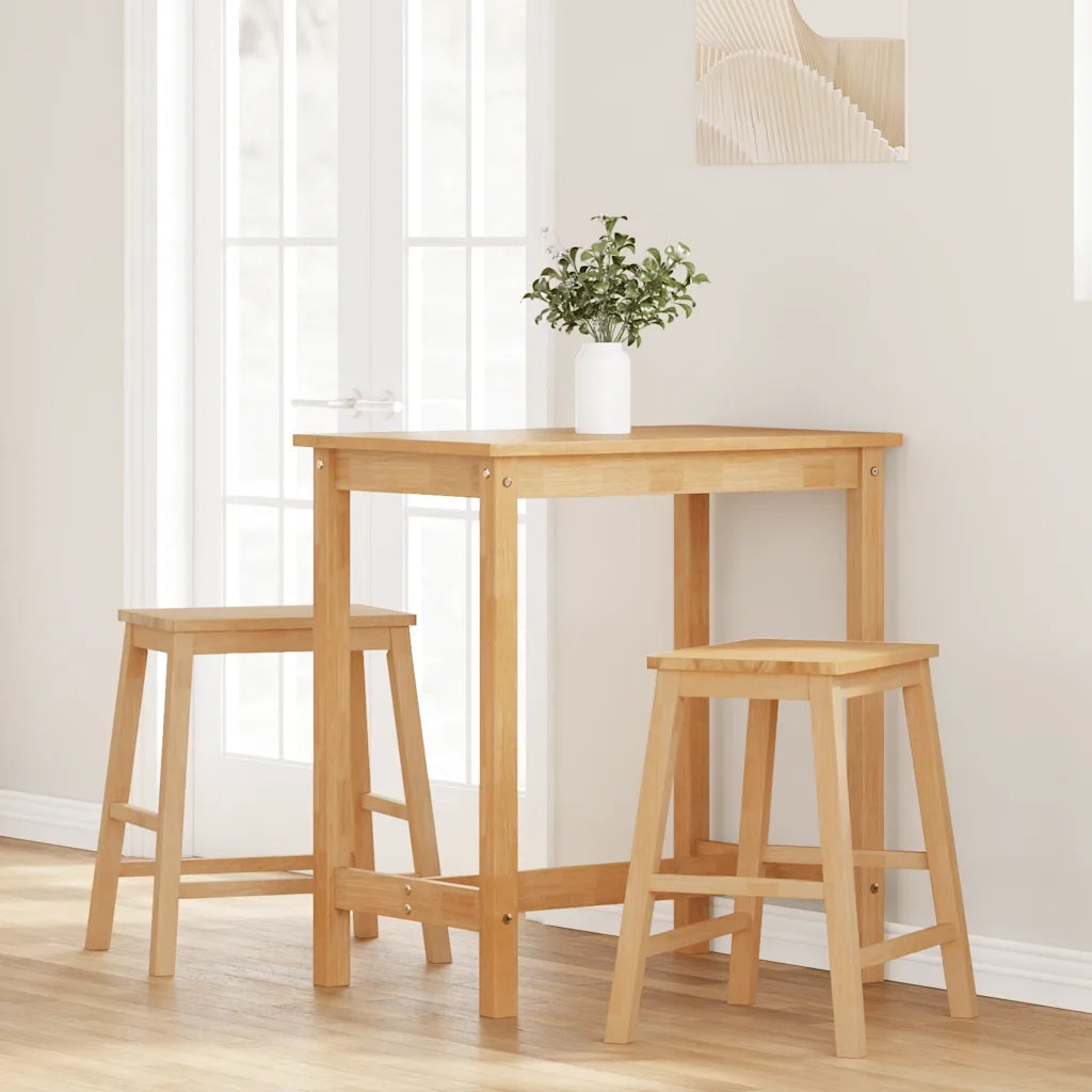 Sedie da Bar 2 pz in Legno Massello di Hevea 4102579