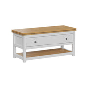 Vicco Tavolino salotto Bianco/quercia 100 x 40 cm con piano del tavolo pieghevole