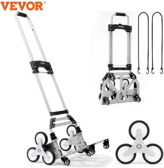 Carrello Trasportabile da 220 lbs con Manubrio Regolabile e 4 Ruote, Ideale per Shopping e Magazzino