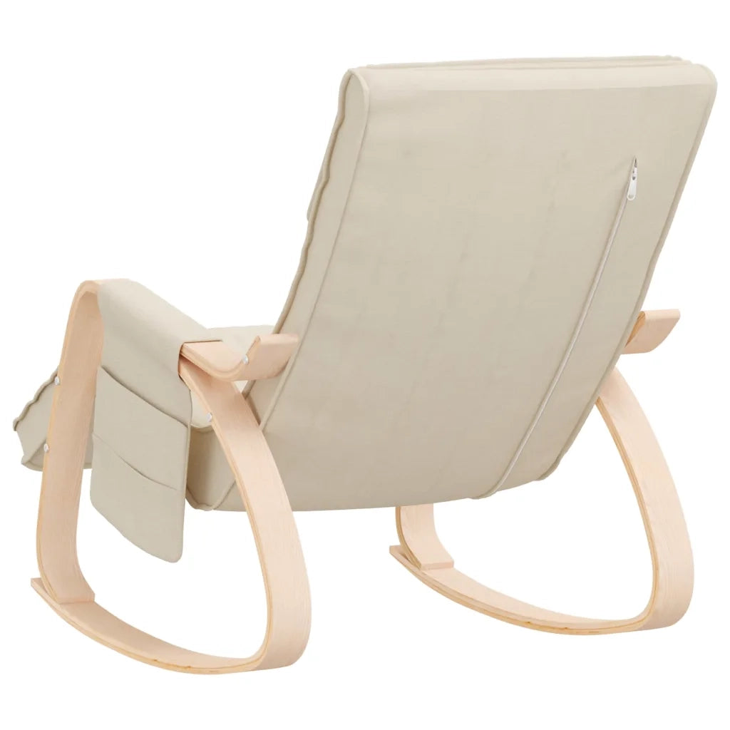 Sedia a Dondolo Crema in Tessuto 351073