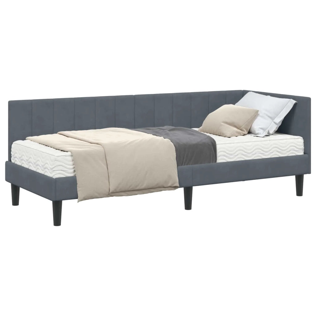 Struttura Letto Angolare con Materasso 2 pcs Grigio Velluto 3393879