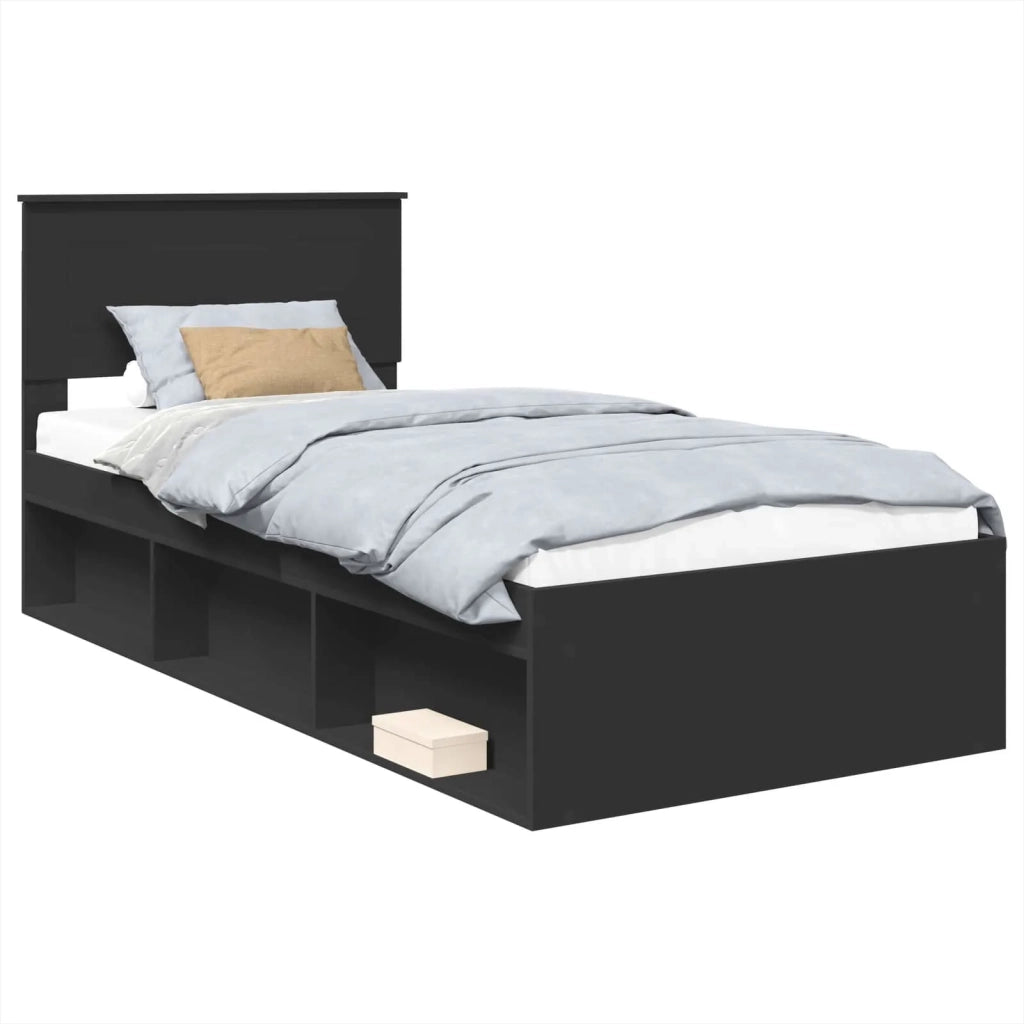 Struttura del letto Nero 75 x 190 cm Legno multistrato