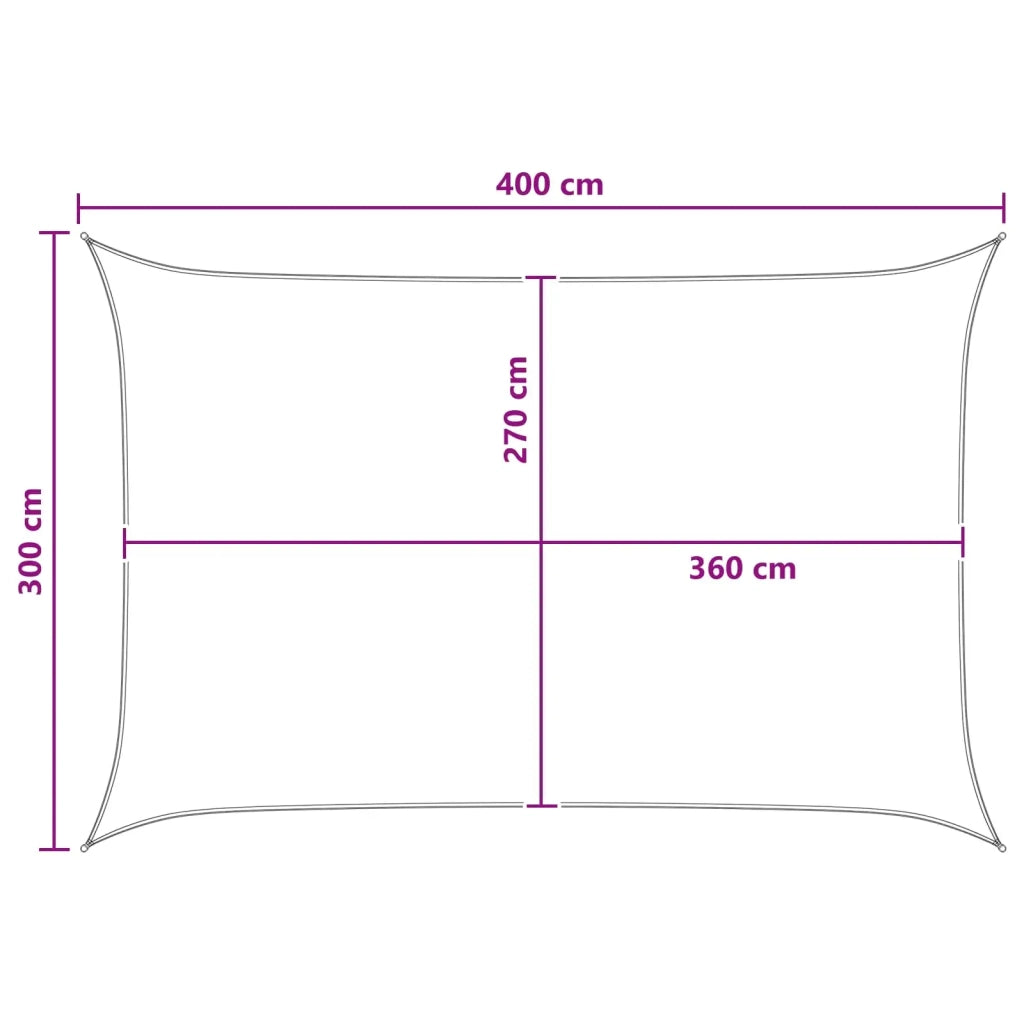 Vela Parasole | Telo Ombra | Vela da ombra Giallo e Bianco 3 x 4 m HDPE