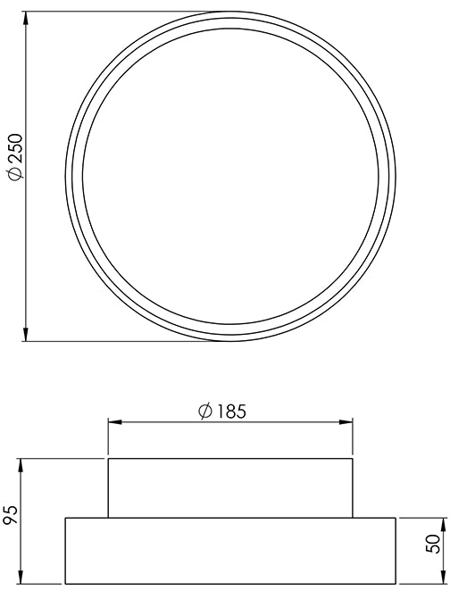 Hatton Plafoniera LED E27 in Policarbonato Bianco IP65 Ø250mm Lampada per Interni ed Esterni Resistente agli Agenti Atmosferici Codice 3226-61-102