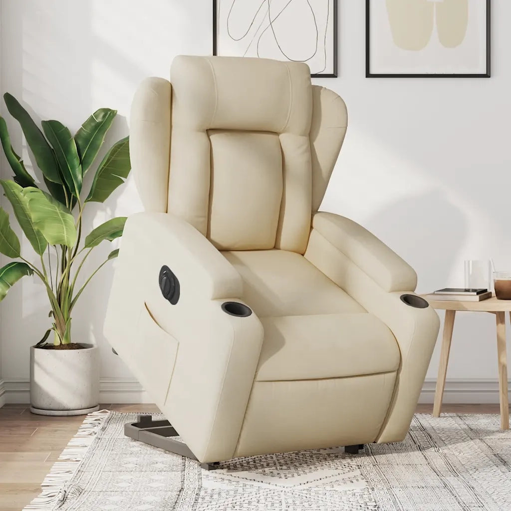Poltrona Alzapersona Reclinabile Elettrica Crema in Tessutocod mxl 133219