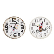 Trade Shop - Orologio In Legno Da Parete Analogico Vintage Drink Cocktail Cucina Casa 218700 -