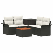 Set di divani 6 pcs 4-Numero di posti Nero e Bianco Crema 3447074