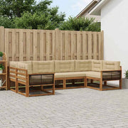 Set di divani da esterno 6 pz Naturale e Beige 3382846