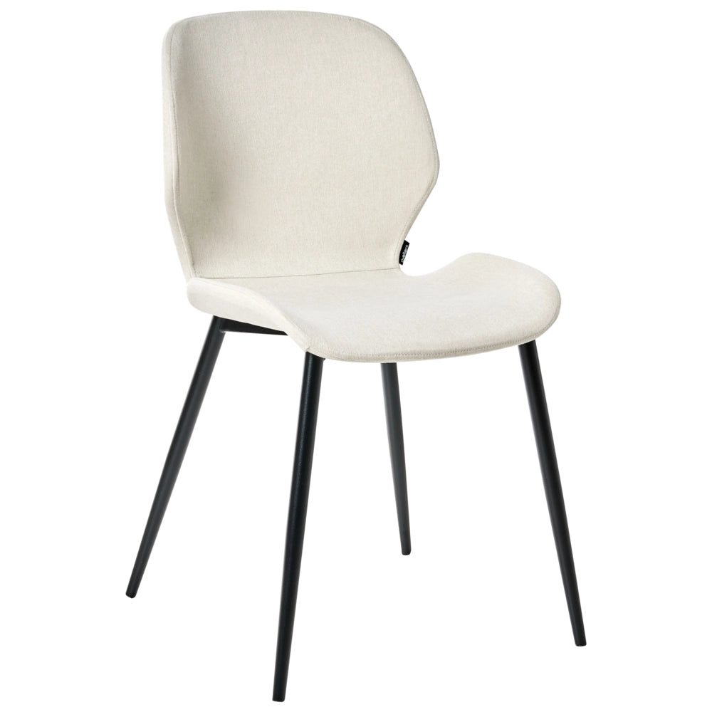 Set di 2 sedie da conferenza Tappezzeria in poliestere beige chiaro Gambe in ferro Arredo ufficio moderno