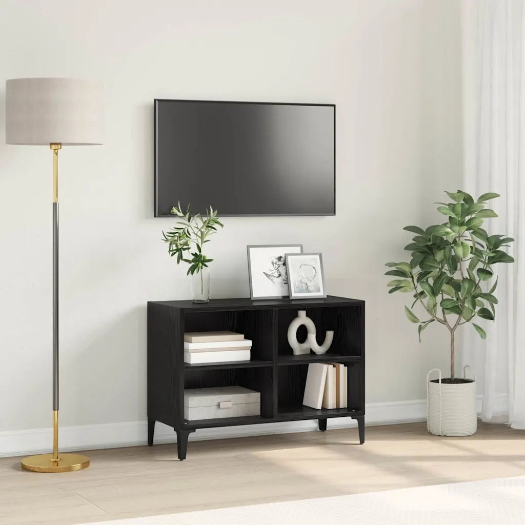 Set mobile TV Montaggio a parete Nero Legno ingegnerizzato 875112