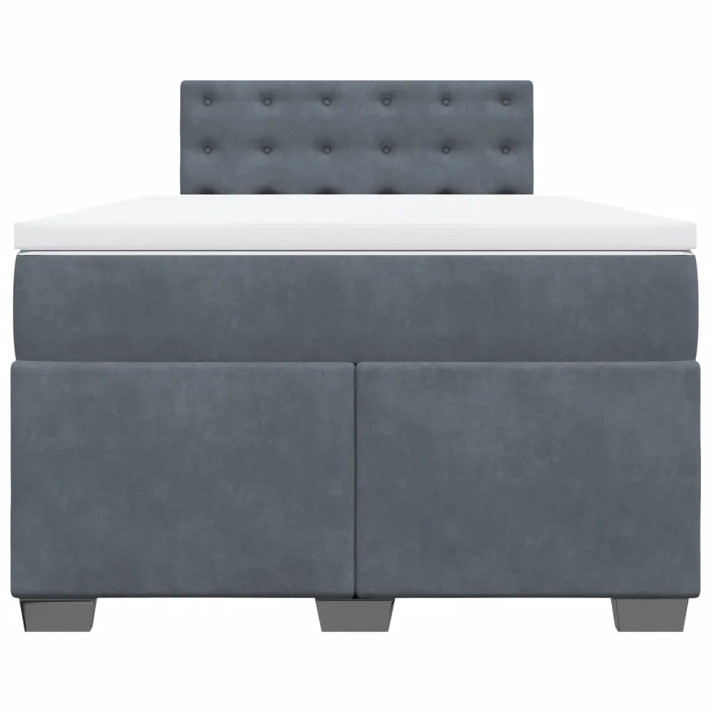 vidaXL Giroletto a Molle con Materasso Grigio Scuro 120x190 cm Velluto