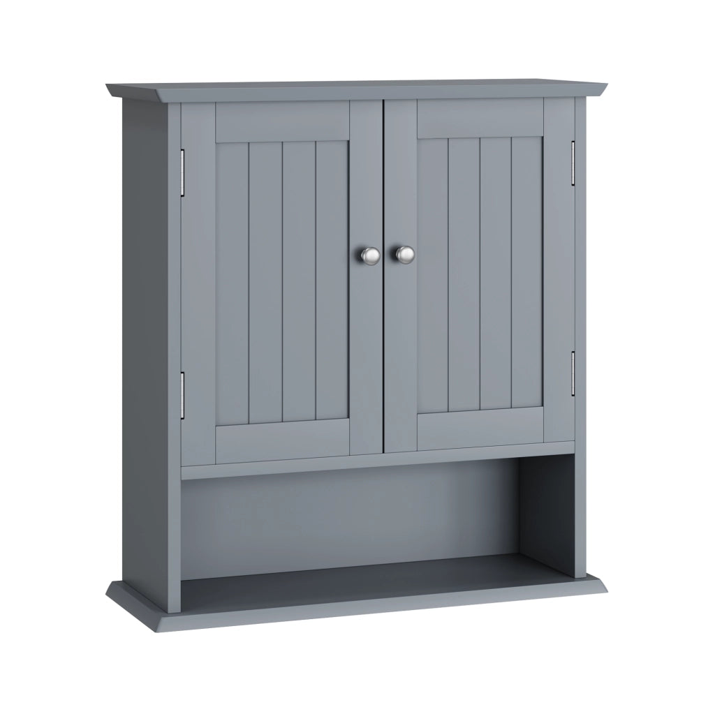 Armadietto bagno a muro 54.6x19.8x60 cm con ripiani regolabili in MDF grigio chiaro