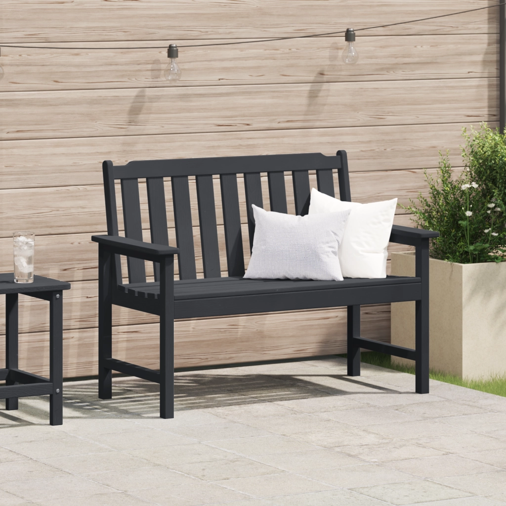 Panchina Nera 120 cm HDPE