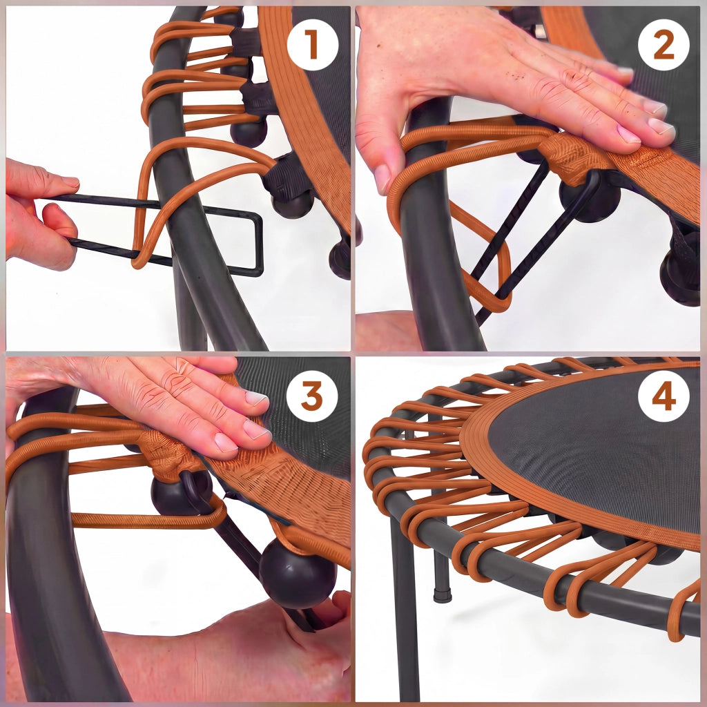 Trampolino Fitness con Manubrio Regolabile ¨C zephmum ¨C Acciaio, Plastica, Arancione