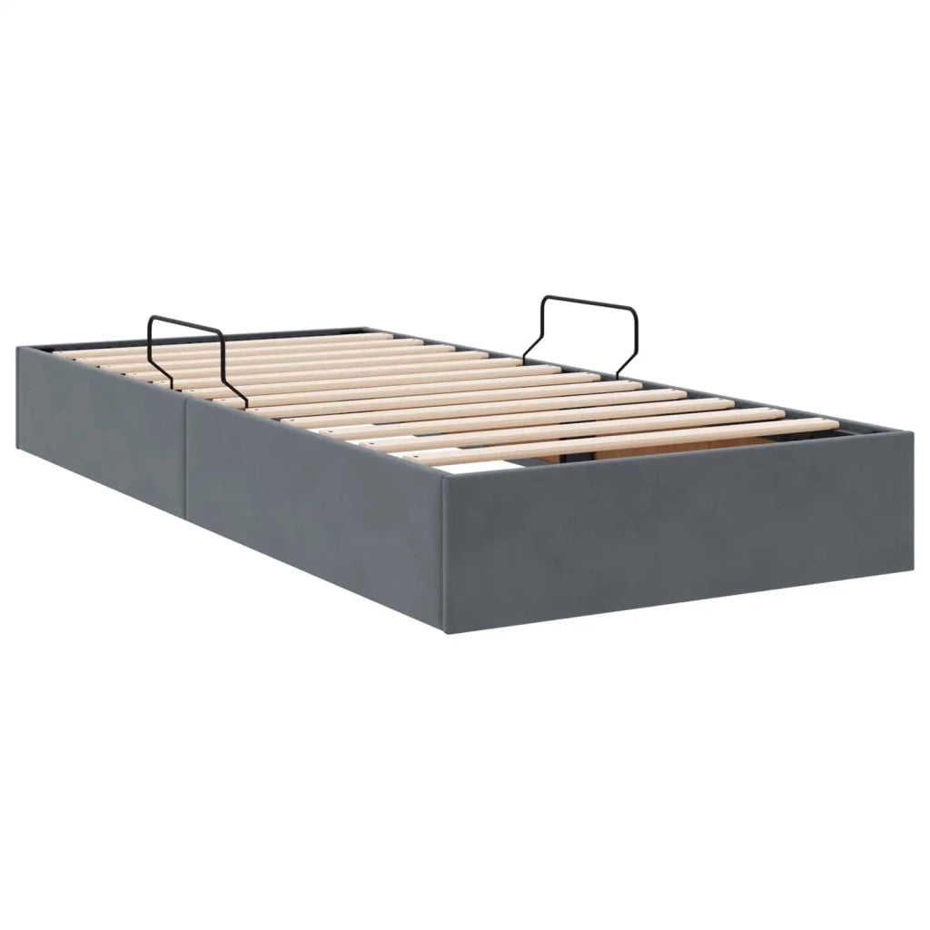 Letto ottomano Grigio Scuro 100 x 200 cm Velluto