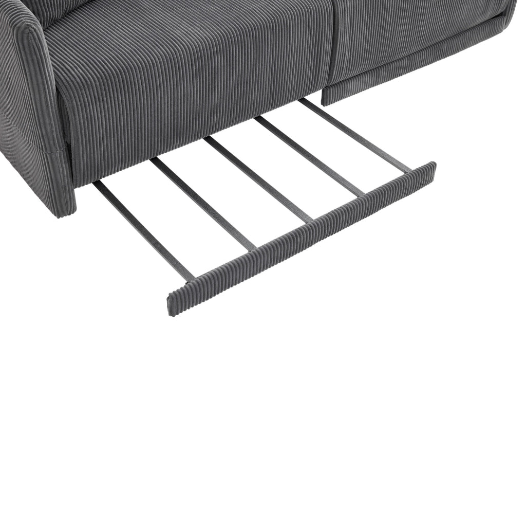 Divano letto trasformabile in velluto a coste grigio 182 cm HOMVRA