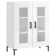 Credenza | Madia | Buffet da pranzo | Armadio da pranzo 69,5x34x90 cm in Legno Multistrato Bianco Lucido
