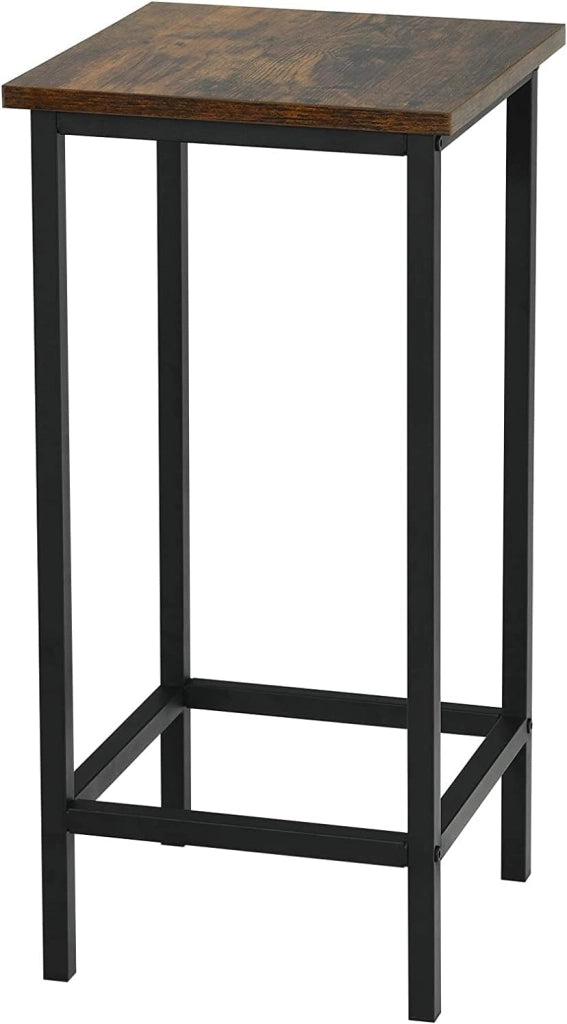 Set 4 Sgabelli da Bar Industriali, Altezza Seduta 62 cm, Legno & Ferro con Poggiapiedi, Ideali per Cucina Soggiorno Caffè Bistrot, Portata di 150KG, 30x30x62cm