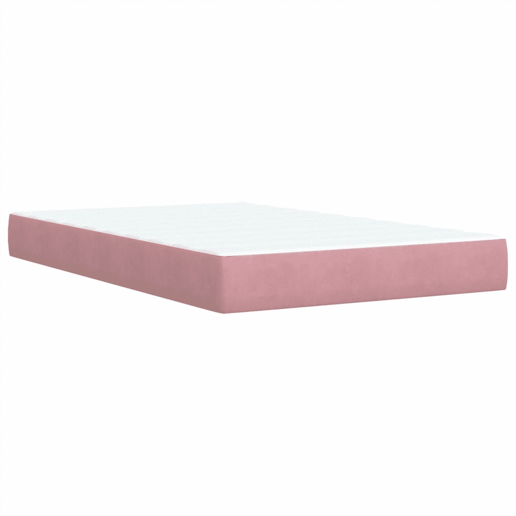 Giroletto a Molle con Materasso Rosa 120x190 cm in Velluto