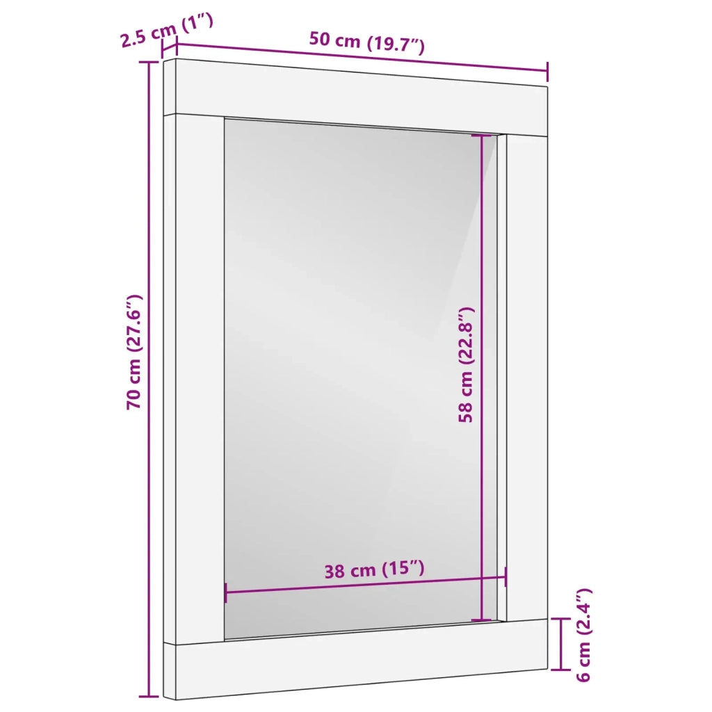 Specchio da bagno Rovere artigianale 50 x 70 x 2,5 cm 4018327