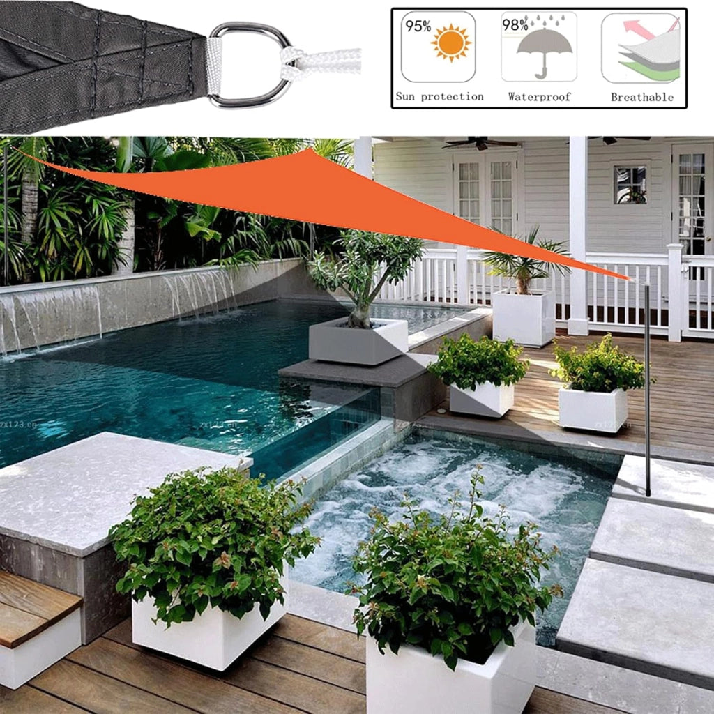 Tenda parasole a vela impermeabile per esterni, per patio, giardino, cortile, piscina, garage coperto, protezione UV, tessuto durevole