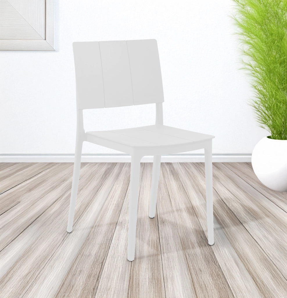 Set 4 Sedie In Polipropilene e Fibra Di Vetro Sedia Cucina Trattamento Uv Antiscolorimento Giardino Interno Esterno Moderne Robuste Resistenti Seduta Terrazzo Soggiorno Bar Ristorante Impilabili Livia-Bianco