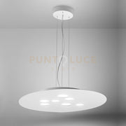 LUNA S - LAMPADARIO A SOSPENSIONE BIANCO 10 LUCI ATTACCO GX53 IN METALLO E ALLUMINIO