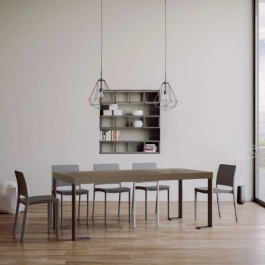 Consolle allungabile 90x40/300 cm Tecno Premium tortora gambe antracite