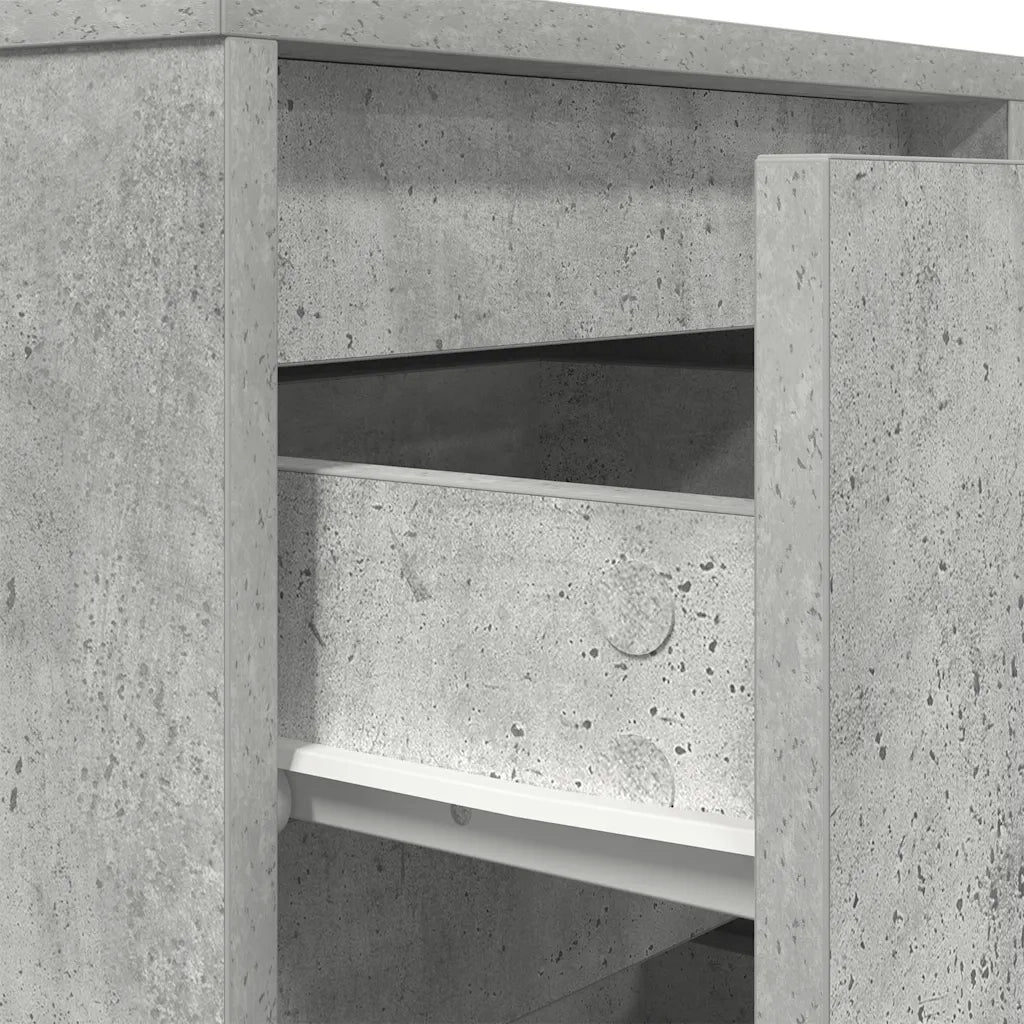 Comodino con Luci LED Grigio Cemento 38x34x65 cm 861304
