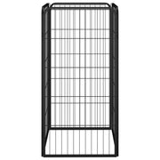 Box Cani a 4 Pannelli Nero 50x100cm Acciaio Verniciato Polvere 171793