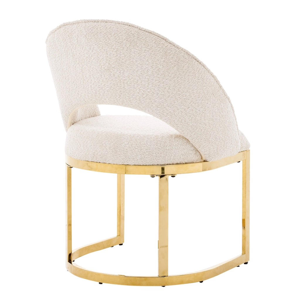 SEDIA Bouclé Beige e Oro Set da 2 pezzi