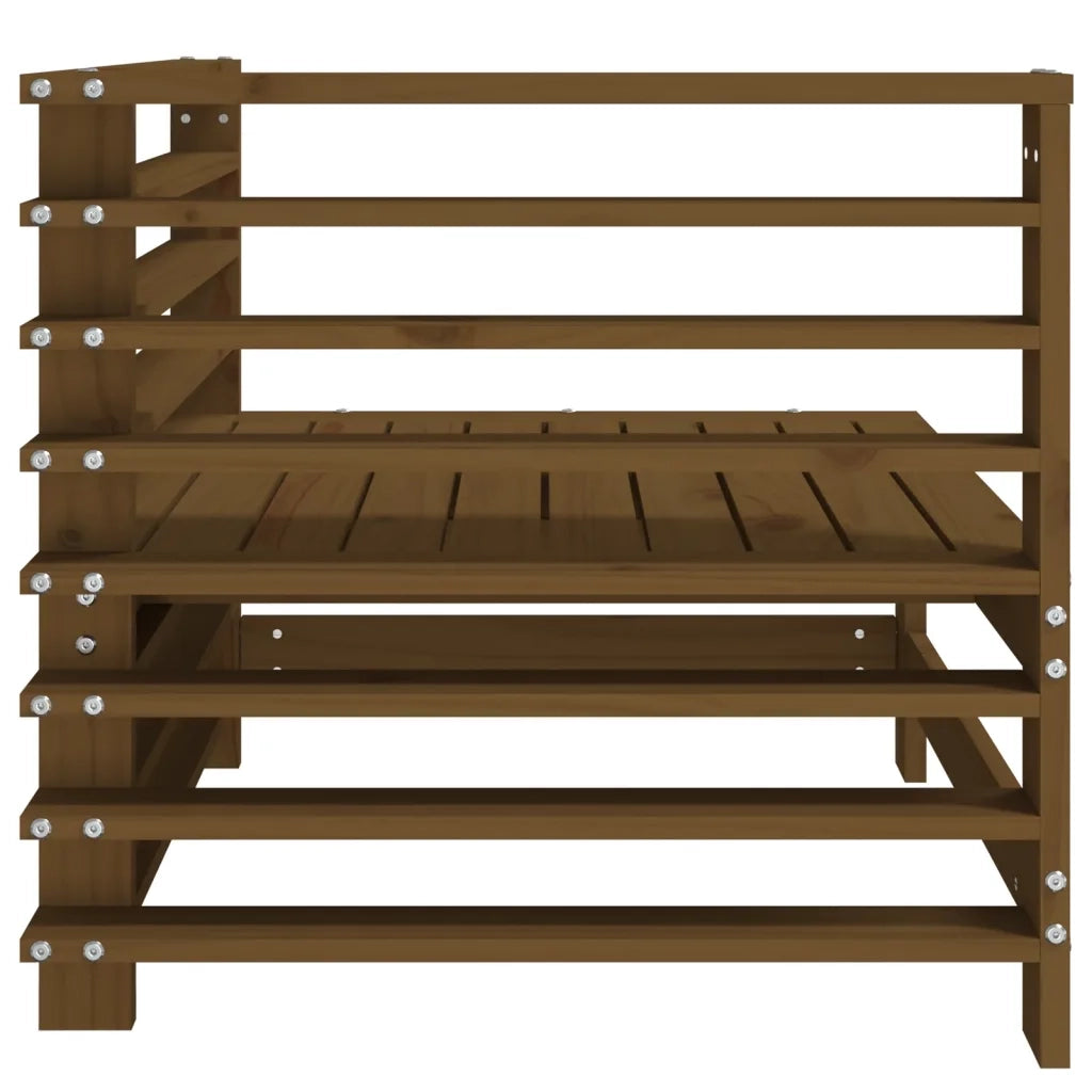 Divano Angolare da Giardino Marrone Ambra Legno Massello Pino 825607