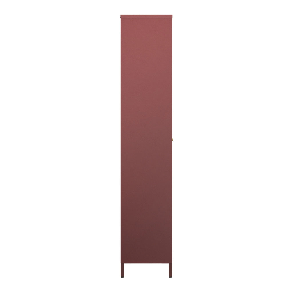 Armadio a Vetrata Säkylä con 4 Scomparti 180 x 80 x 35 cm in Acciaio - Rosso Vino [en.casa]