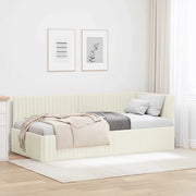 Cornice del letto ad angolo Crema 90 cm x 200 cm Velluto 42016273