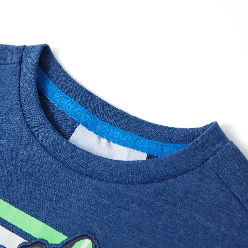 Maglietta da Bambino Blu Scuro Mélange 128 12487
